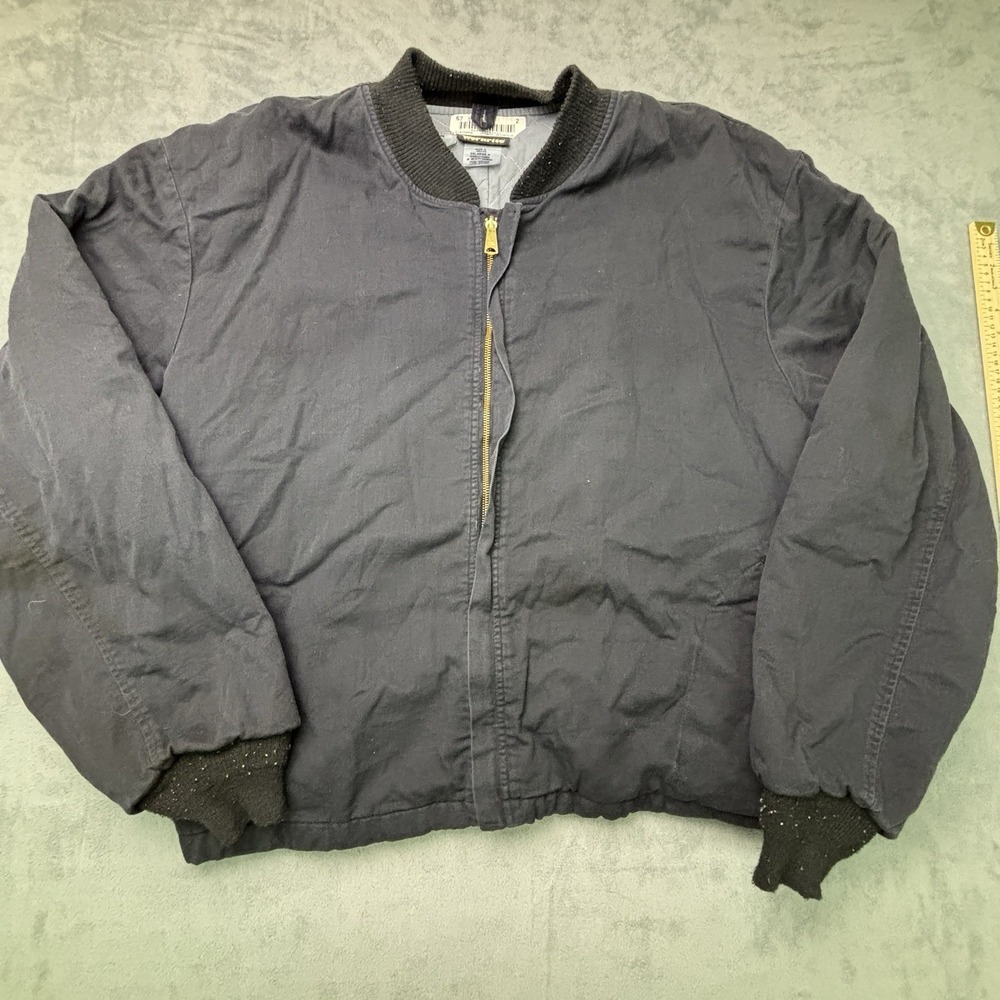 Workrite FR Jacket  Mens 3XL Full Zip Insulated Coat Work Wear Quilted Blue HRC3